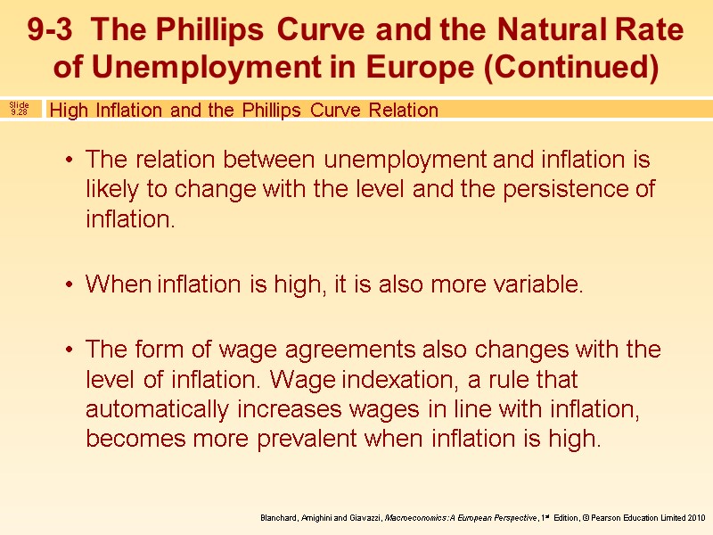 The relation between unemployment and inflation is likely to change with the level and